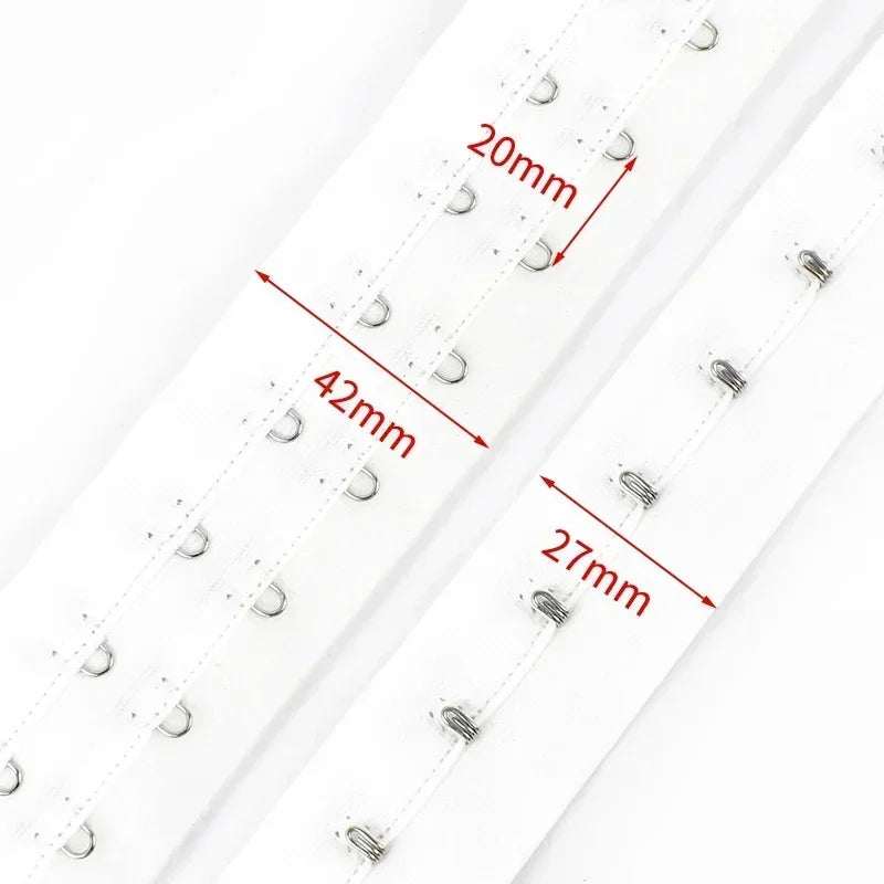 FlexFit™ Bra Hook Tape – 3-Row Corset Back Extender for Sewing & DIY Lingerie