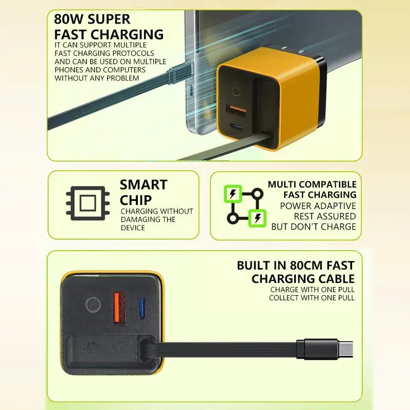 ChargeBox Pro GaN Adapter with USB-C Cable