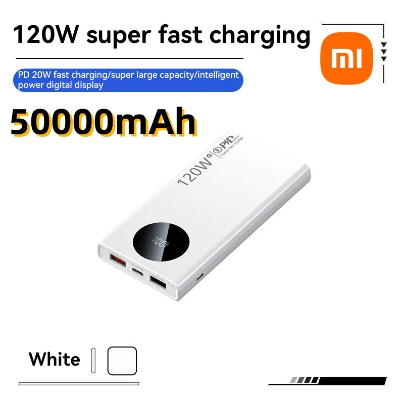 Batería externa Xiaomi de alta capacidad de 120 W y 50 000 mAh: carga ultrarrápida para todos los dispositivos