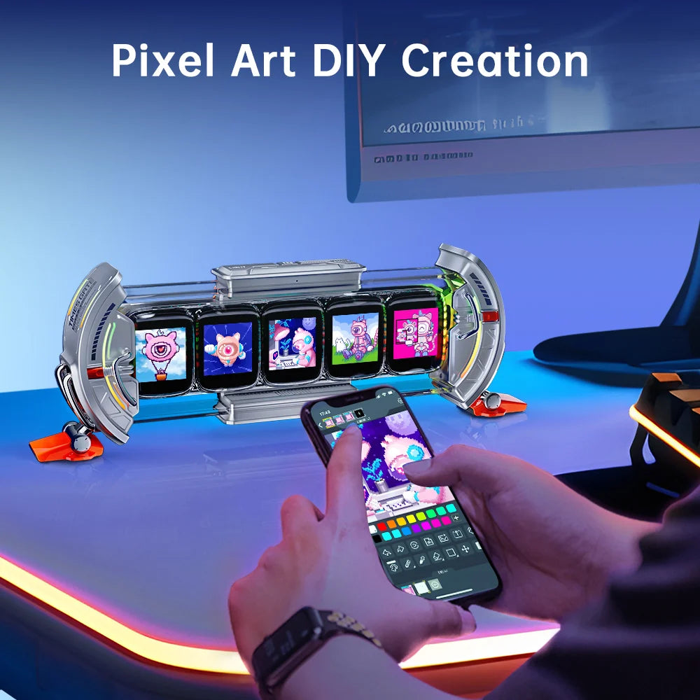 CyberGlow Digital Wall Clock – RGB Light Display with App Control