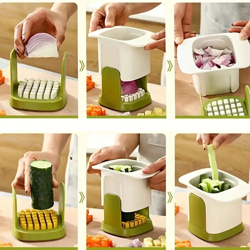 Picadora y rebanadora de verduras multifuncional con mango ergonómico