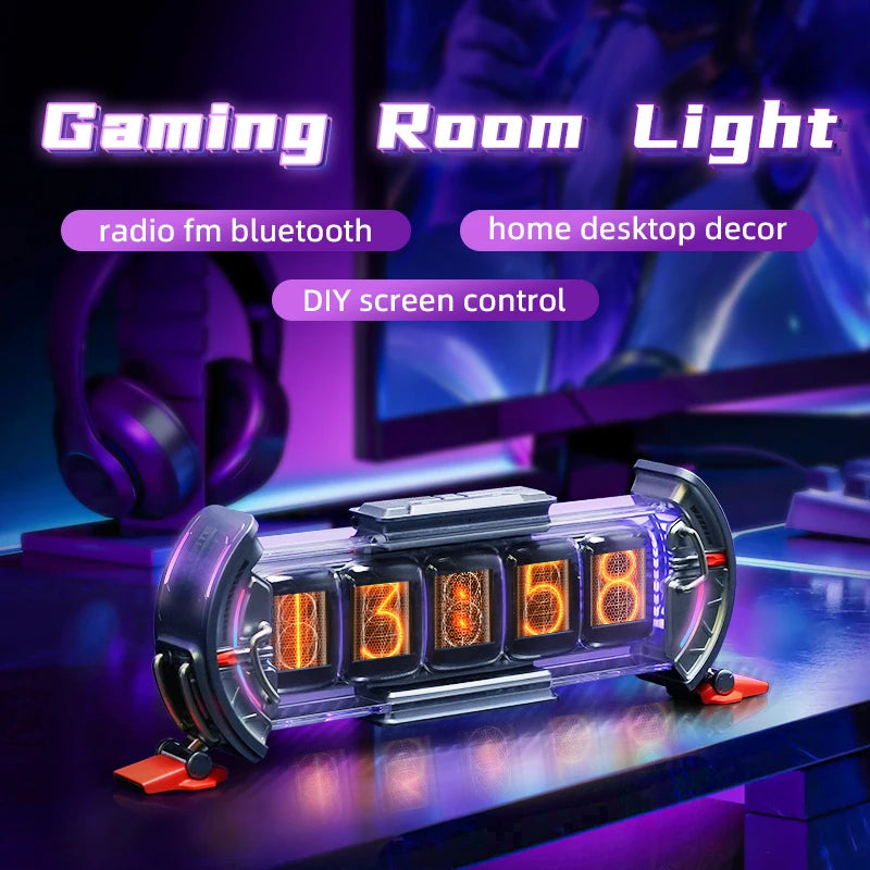 CyberGlow Digital Wall Clock – RGB Light Display with App Control