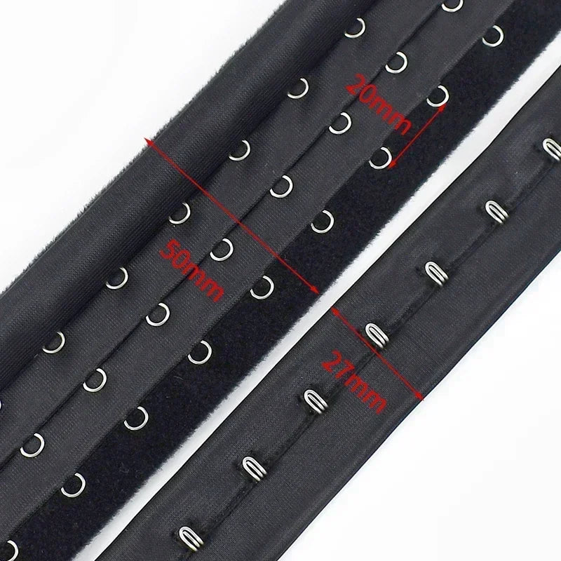 FlexFit™ Bra Hook Tape – 3-Row Corset Back Extender for Sewing & DIY Lingerie