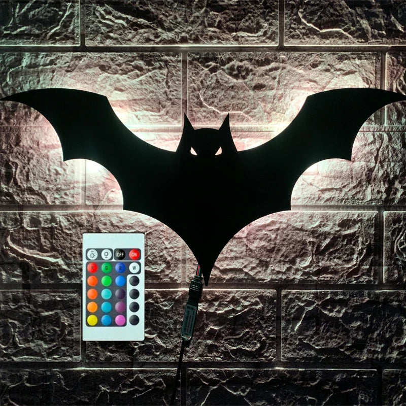 ShadowGlow Bat LED Lamp – Ambient Bedside Lighting with Remote