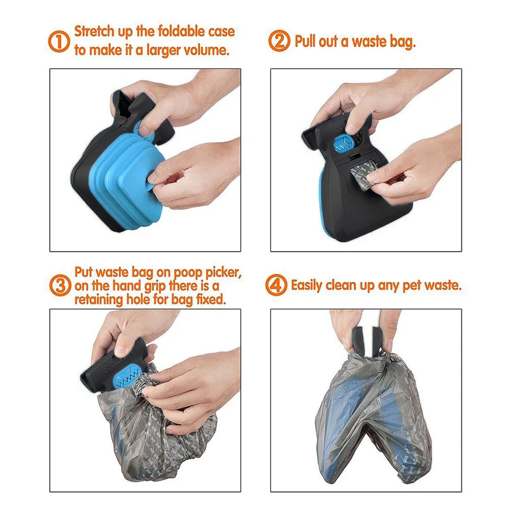 CleanTrail Foldable Pet Poop Scooper – with Bag Holder for Walks