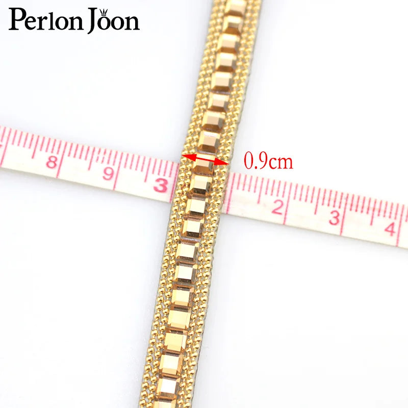 GlamGrid™ Crystal Trim – Square Glass Rhinestones with Hot Fix Back (Gold/Silver)