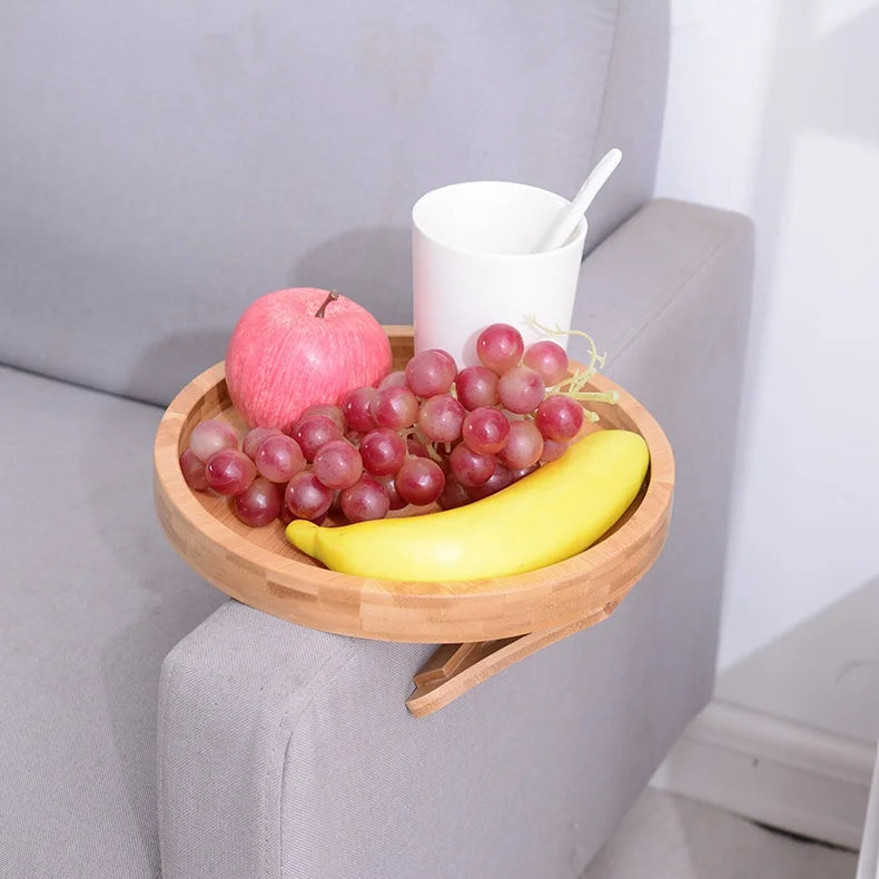 ClipServe Sofa Tray Table – Universal Wooden Armrest Tray for TV Time Essentials