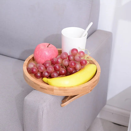 ClipServe Sofa Tray Table – Universal Wooden Armrest Tray for TV Time Essentials