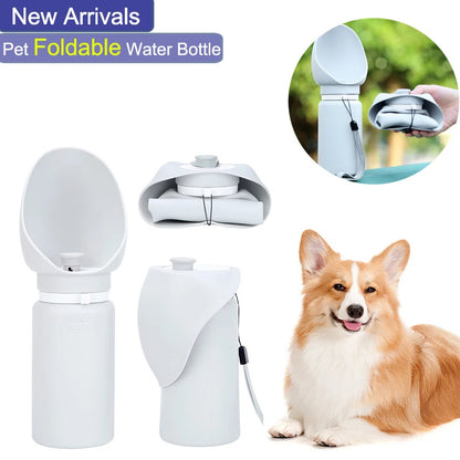 PawHydrate™ Foldable Pet Bottle – 550ml Travel Water Dispenser for Dogs & Cats