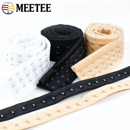 FlexFit™ Bra Hook Tape – 3-Row Corset Back Extender for Sewing & DIY Lingerie