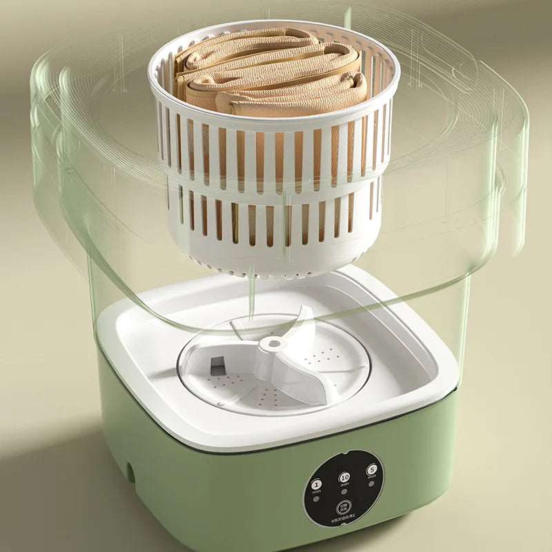 QuickWash Foldable Mini Washer – Portable Laundry Machine with Spin Dry