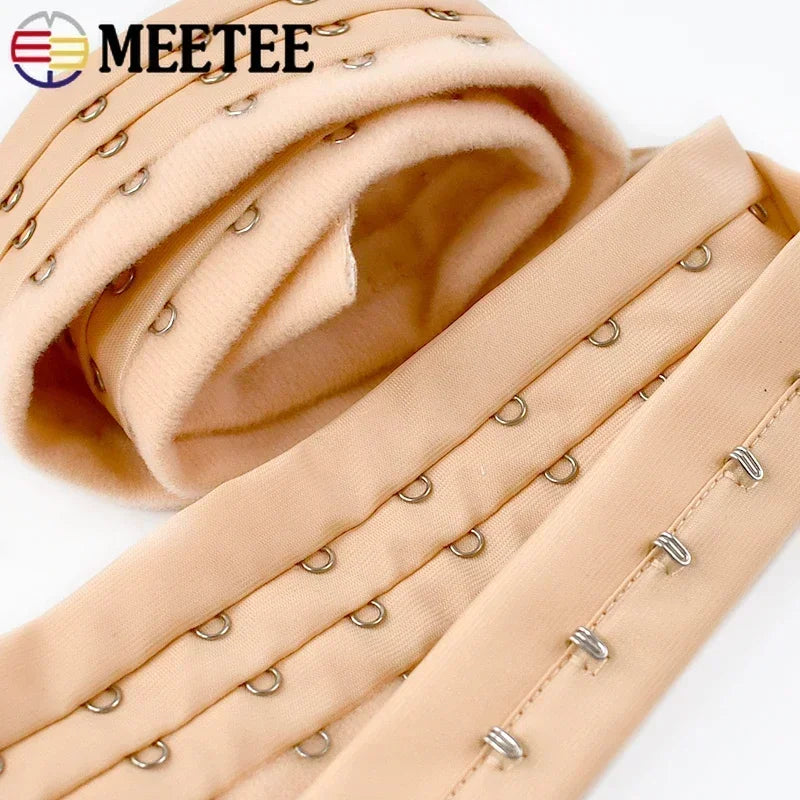 FlexFit™ Bra Hook Tape – 3-Row Corset Back Extender for Sewing & DIY Lingerie