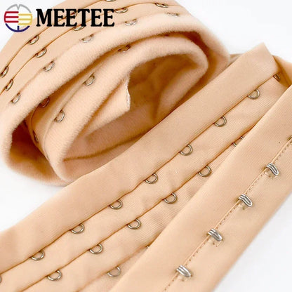 FlexFit™ Bra Hook Tape – 3-Row Corset Back Extender for Sewing & DIY Lingerie