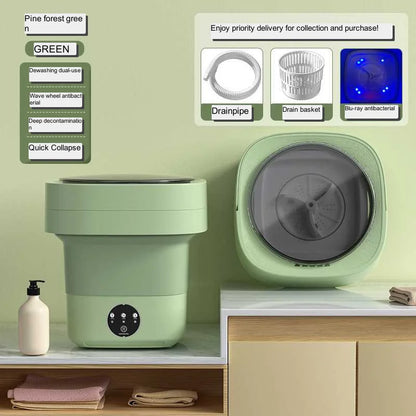QuickWash Foldable Mini Washer – Portable Laundry Machine with Spin Dry