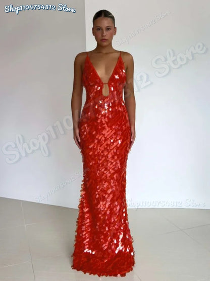 2025 Glam Sequin Gown – Women’s Formal Sleeveless Long Dress