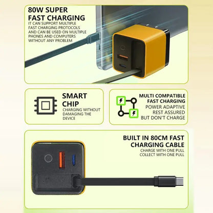 ChargeBox Pro GaN Adapter with USB-C Cable