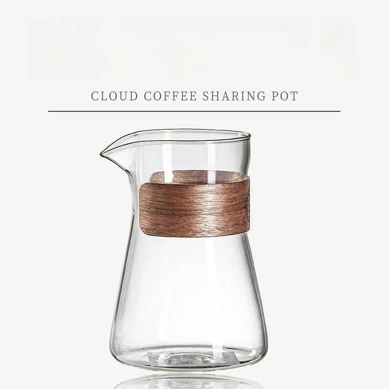 Elegante jarra de café de vidrio borosilicato de 500/600 ml