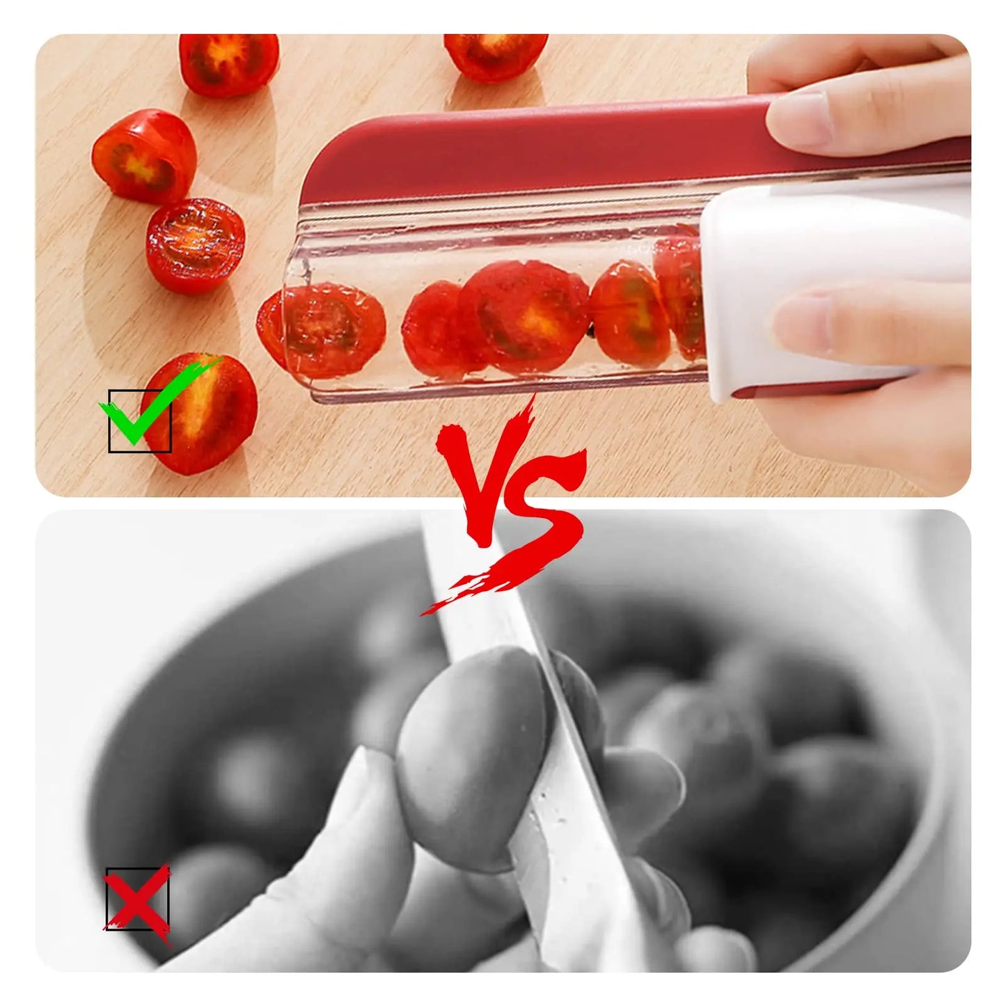 Coupe-tomates et raisins multifonction pour la préparation des fruits et des salades
