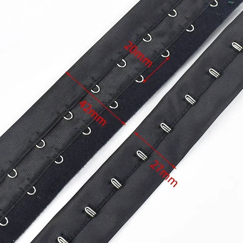 FlexFit™ Bra Hook Tape – 3-Row Corset Back Extender for Sewing & DIY Lingerie