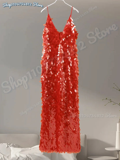 2025 Glam Sequin Gown – Women’s Formal Sleeveless Long Dress