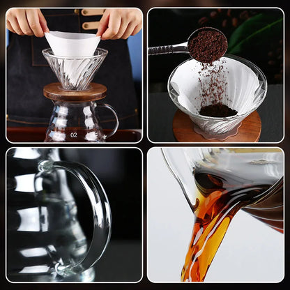 Elegante jarra de café de vidrio borosilicato de 500/600 ml