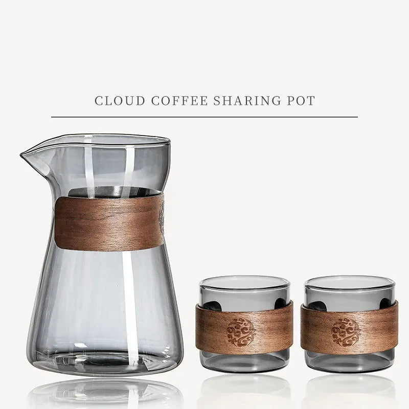 Elegante jarra de café de vidrio borosilicato de 500/600 ml