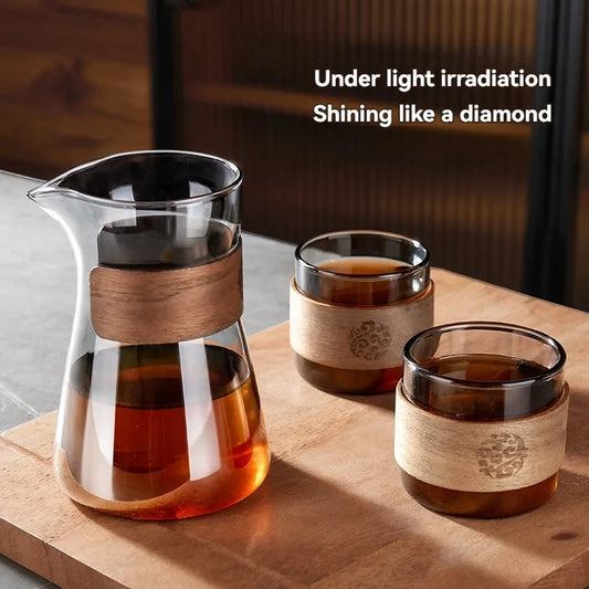 Elegante jarra de café de vidrio borosilicato de 500/600 ml