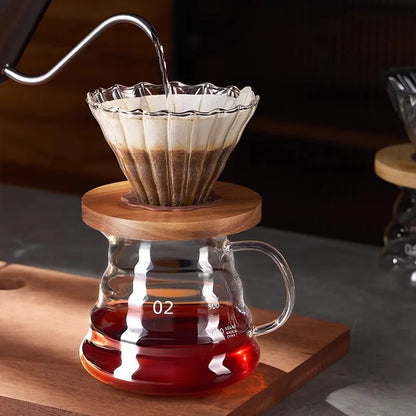Elegante jarra de café de vidrio borosilicato de 500/600 ml