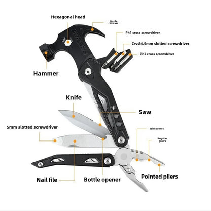 ToolMate 14-in-1 Survival Hammer – Compact Multi-Tool for Camping