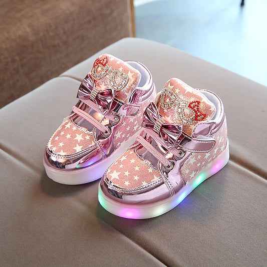 TwinkleTread™ Luminous Kids Shoes – Girls' Light Sneakers with LED Soles