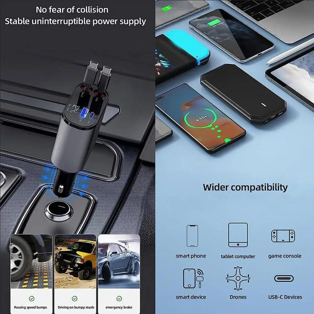 PowerRoad Retractable Car Charging Adapter