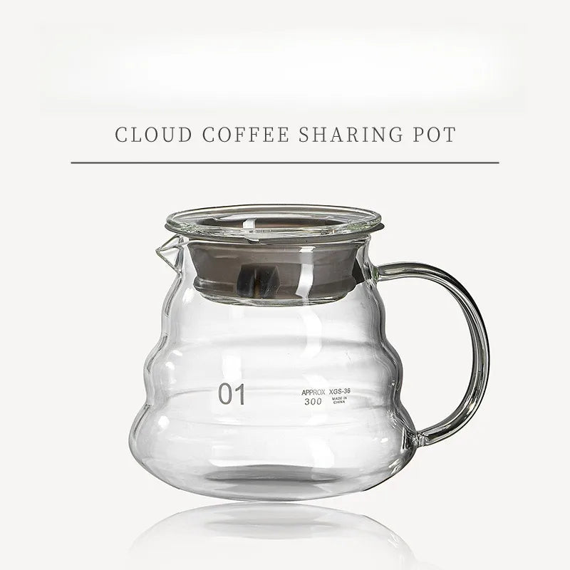 Elegante jarra de café de vidrio borosilicato de 500/600 ml