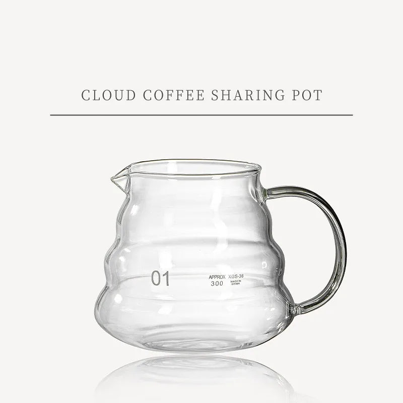 Elegante jarra de café de vidrio borosilicato de 500/600 ml