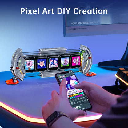 CyberGlow Digital Wall Clock – RGB Light Display with App Control