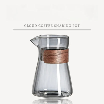 Elegante jarra de café de vidrio borosilicato de 500/600 ml