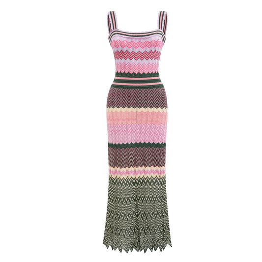 Luxury VEITCHE Satin Dress – Sleeveless Ribbon Party Maxi