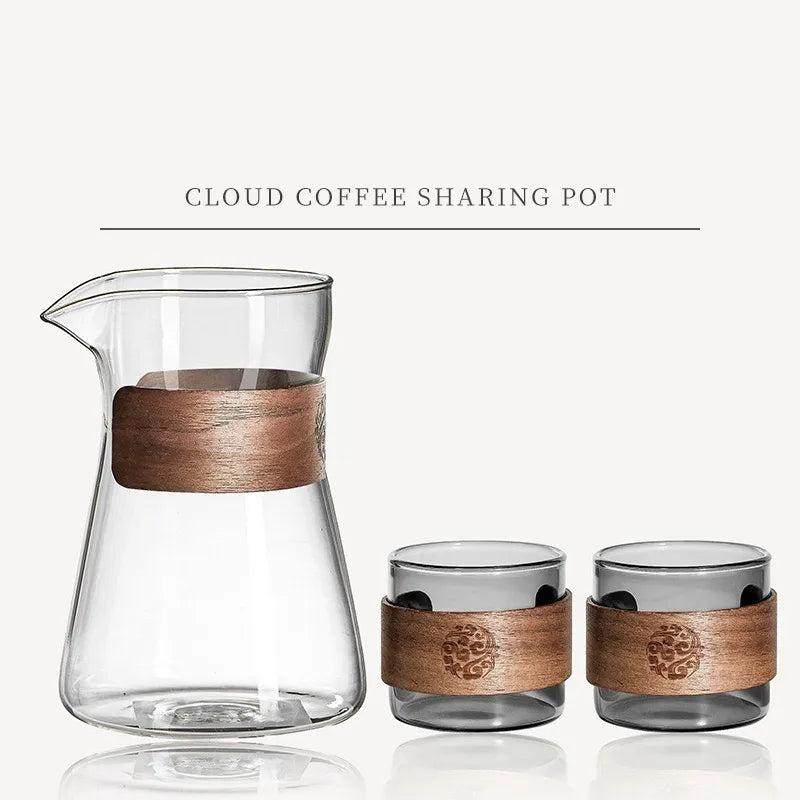 Elegante jarra de café de vidrio borosilicato de 500/600 ml