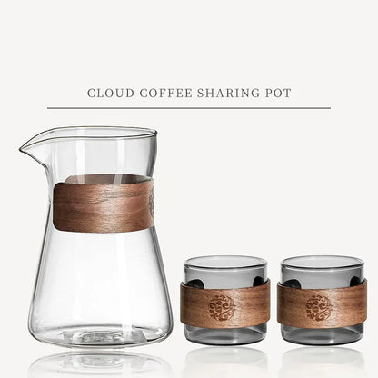 Elegante jarra de café de vidrio borosilicato de 500/600 ml