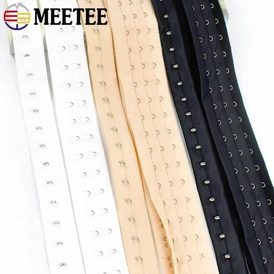 FlexFit™ Bra Hook Tape – 3-Row Corset Back Extender for Sewing & DIY Lingerie