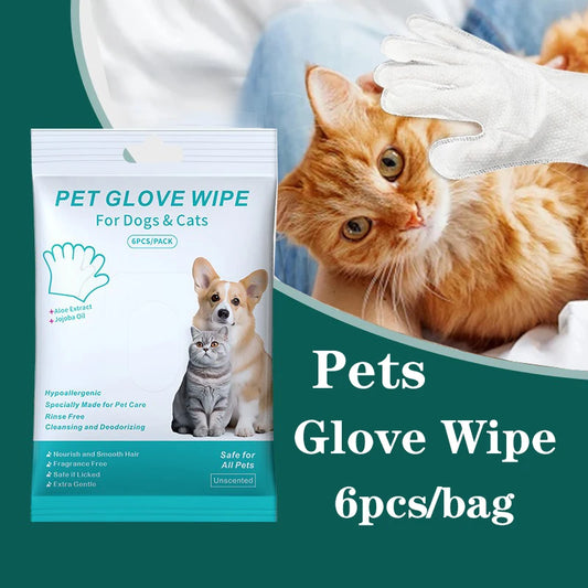 PetCare Wash-Free Cleaning Gloves – Deodorising Wipes for Cats & Dogs