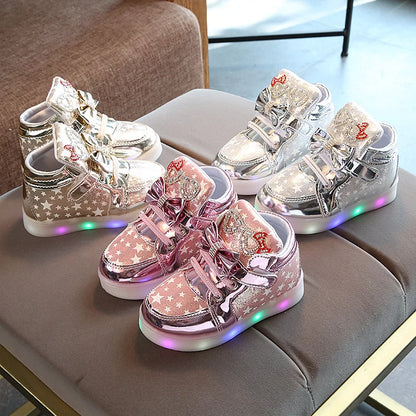 TwinkleTread™ Luminous Kids Shoes – Girls' Light Sneakers with LED Soles