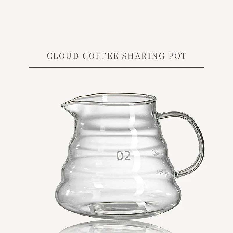 Elegante jarra de café de vidrio borosilicato de 500/600 ml