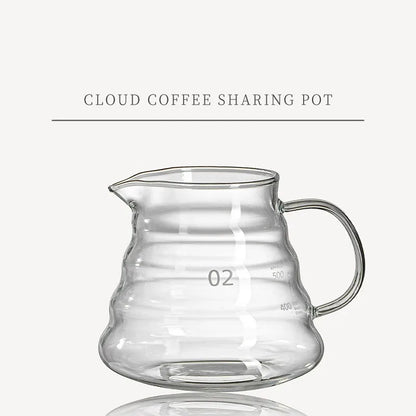 Elegante jarra de café de vidrio borosilicato de 500/600 ml