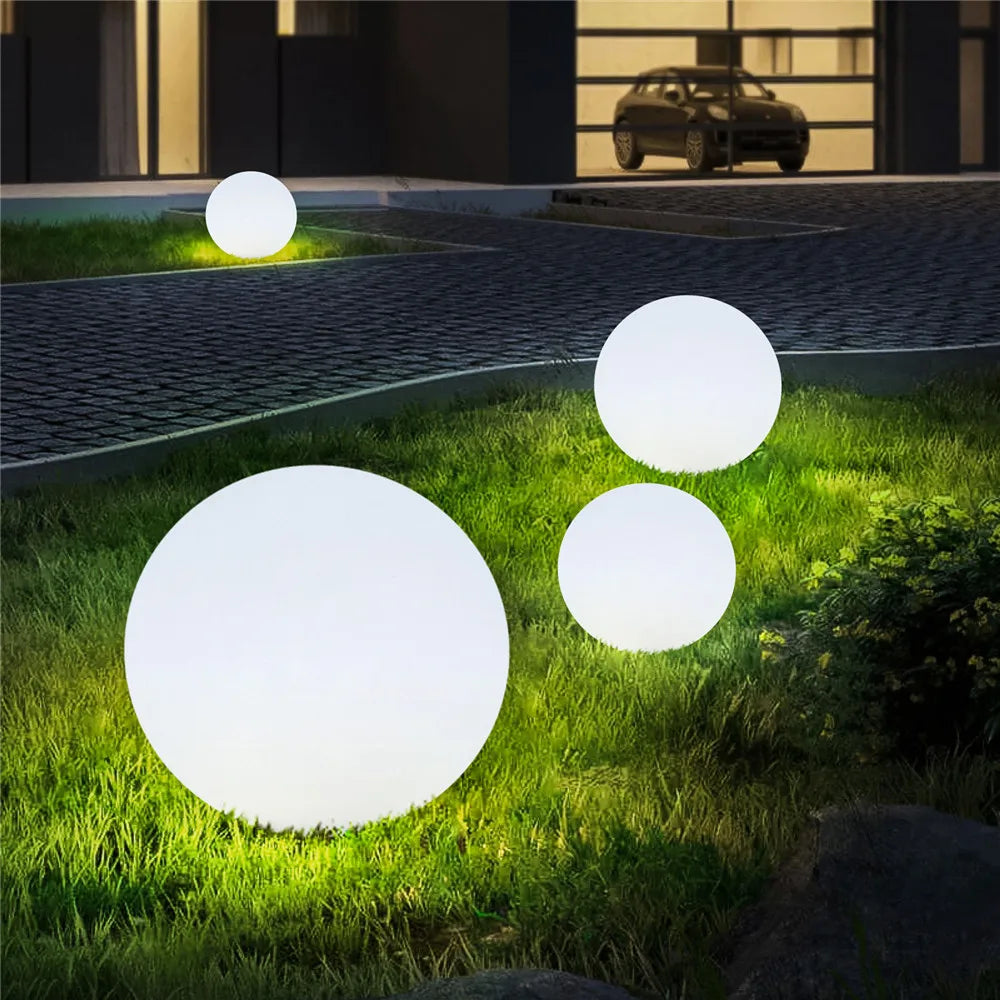 GlowSphere Outdoor LED Garden Light – Rechargeable & Waterproof
