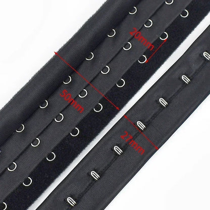 FlexFit™ Bra Hook Tape – 3-Row Corset Back Extender for Sewing & DIY Lingerie