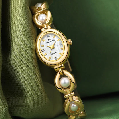 LumiPearl Crystal Bracelet Watch – Elegant & Waterproof