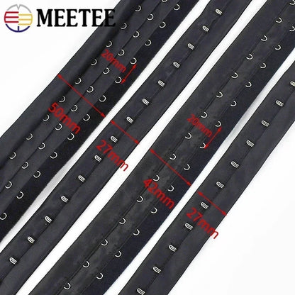 FlexFit™ Bra Hook Tape – 3-Row Corset Back Extender for Sewing & DIY Lingerie