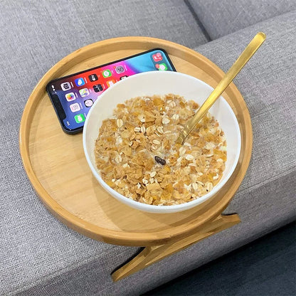 ClipServe Sofa Tray Table – Universal Wooden Armrest Tray for TV Time Essentials