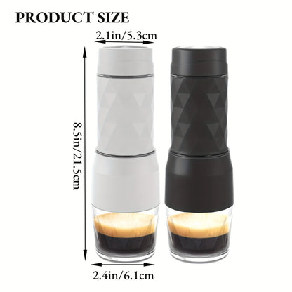 Cafetera expreso manual portátil 3 en 1: para café molido y en cápsulas
