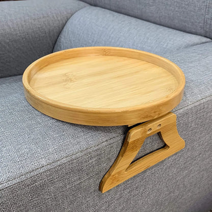 ClipServe Sofa Tray Table – Universal Wooden Armrest Tray for TV Time Essentials